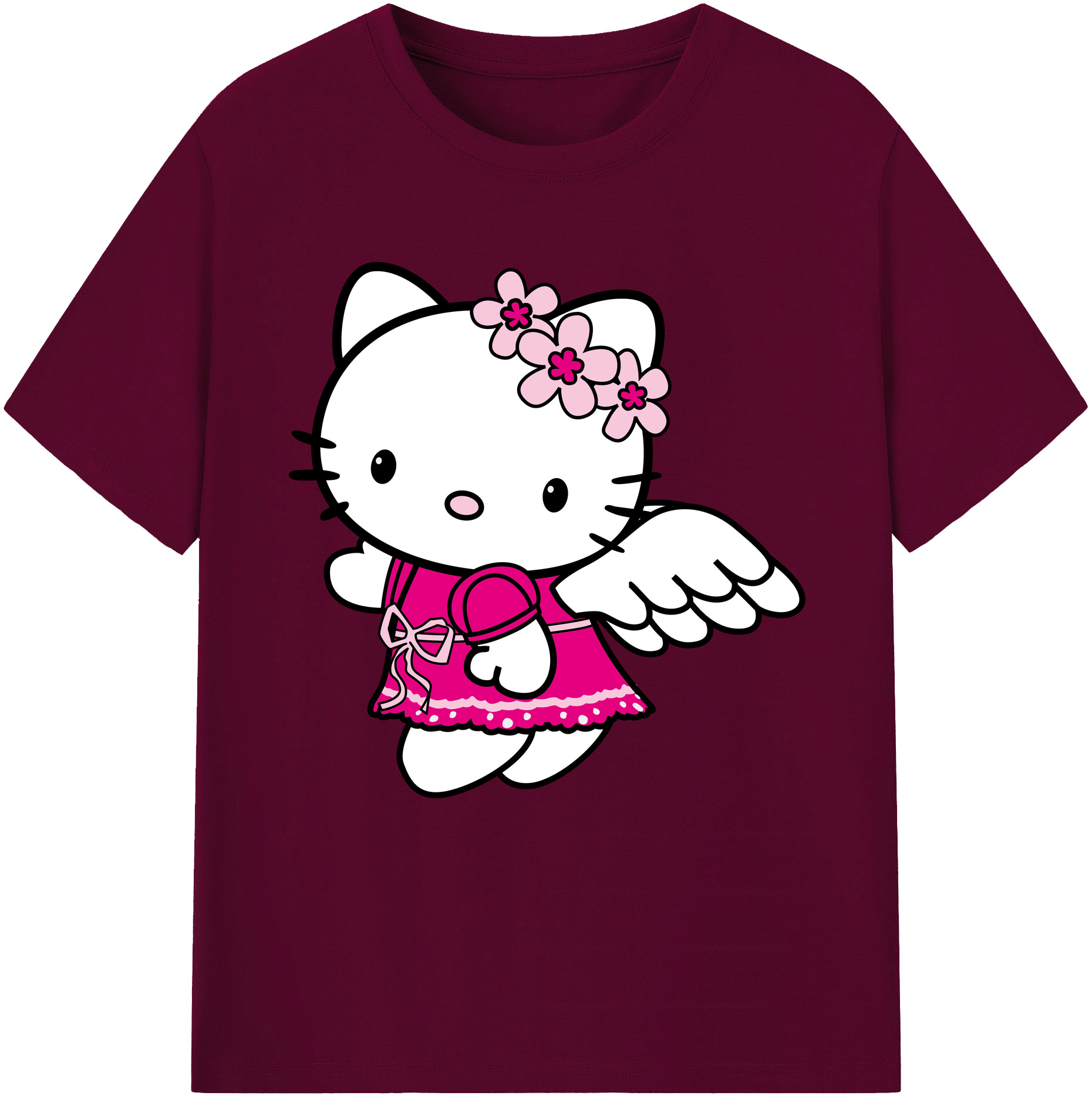 （画像用） Hello Kitty ハローキティ レディースカジュアルプリントTシャツ（綿100％）